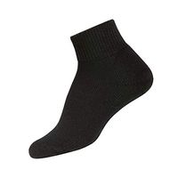 Thorlos Women's  HPMW Diabetic Thick Padded Low Cut Sock, Black, Medium