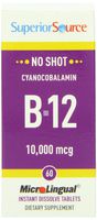 Superior Source No Shot Vitamin B12 Tablet, 10,000 mcg, 60 Count