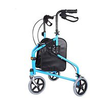 PLLP Medical Rehab Chair, Wheelchair,Lightweight Folding Three-Wheeled Walker Shopping Cart, Elderly Rehabilitation Aid Trolley Shopping Cart Folding with Brake Drive Three Wheels