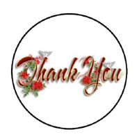 HotSaleStore Sticker Seals 48 Thank You Doves and Flowers!!! Envelope Seals Labels Stickers 1.2" Round