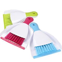 Kxtffeect Hand-held Household Mini Plastic Broom and Dustpan Set Corner Cleaner for Home Kitchen Office Car Keyboard (Random Color-Blue, Green, Red)