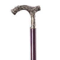 Design Toscano Dragon Walking Stick, 35 Inch, Pewter Handle and Hardwood Cane, Silver