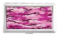 Fashionable Camouflage Millatry Print Design Unisex Stainless Steel Cigarette Holder Case Protection Credit Business Card Storage Box Pocket/Wallet