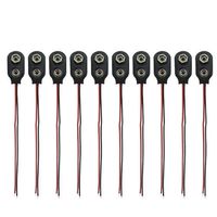 1 X New 10pcs PP3 MN1604 9V 9volt Battery Holder Clip Snap On Connector Cable Lead