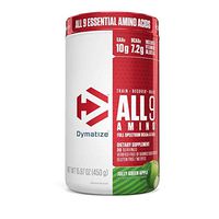 Dymatize All9 Amino, 7.2g of BCAAs, 10g of Full Spectrum Essential Amino Acids Per Serving for Recovery and Optimal Muscle Protein Synthesis, Jolly Green Apple, 30 Servings
