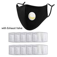Dinfoger PM2.5 Breathable Cotton Dust-Proof Mouth Masks with 10 Activated Carbon Filters with with Valve