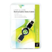 Mizco iessentials Retractable Data/Charging Cable USB to USB (Black)