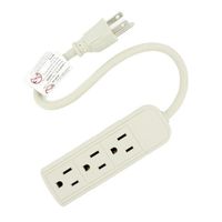 Wideskall 1 Feet 3 Outlets AC Wall Power Strip ETL Certified (Beige)