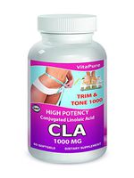 Pure CLA 1000 mg Supplement, Best Premium Quality Highest Grade Safflower Oil (Best Formula) - 1000 Mg All-Natural & Guaranteed by Vita Pure (60 Softgels)