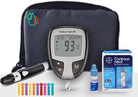 Raindrop USA - Bayer Contour Next EZ Complete Diabetes Blood Glucose Testing Kit: Meter, Test Strips, Lancets, Lancing Device, Control Solution, Carry Case (10 Test Strips, 10 Lancets)