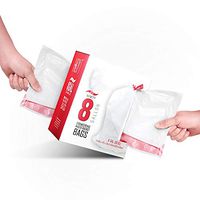 YZH LLC Own Drawstring Garbage Bag, Double-Sided Pull-Resisting Household Portable Automatic Closing Plastic Bag 8Gal 90 Packs (Color: White)