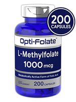 L Methylfolate 1000mcg | 200 Capsules | Value Size | Optimized and Activated | Non-GMO, Gluten Free | Methyl Folate, 5-MTHF | by Opti-Folate