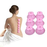 Exttlliy Thickening Silicone Cup Vacuum Body Massage Cupping Therapy Set Portable Professional Chinese Cupping Kit for Home Use Pink (6 Cups)