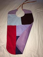 Handmade Cloth Fabric Adult Bib Clothes Protector Crumb Catcher Reversible Bibs Corduroy Patchwork