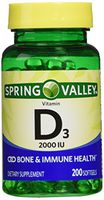 Spring Valley twin pack vitamin d3 2000I.U. Immune Health/Bone Health, 200 so...