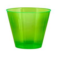 Party Essentials Hard Plastic 25 Count Party Cups/Tumblers, 9-Ounce, Neon Green
