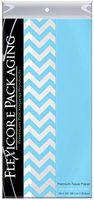 Flexicore Packaging Light Blue Gift Wrap Tissue Paper | Size: 15 Inch X 20 Inch | Count: 100 Sheets | Color: Solid Light Blue & Chevron