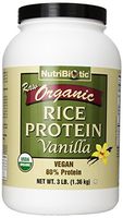 Nutribiotic Organic Rice Protein, Vanilla, 3 Pounds