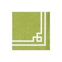Caspari Rive Gauche Paper Cocktail Napkins in Moss Green - 20 Per Package