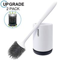 MEKEET Toilet Brush and Holder Set Compact Toilet Bowl Brush Set for Bathroom Cleaning Upgrade 2020-2 Pack