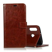 JUNXI Phone case Phone Cover Crazy Horse Texture Horizontal Flip Leather Case with Holder & Card Slots & Wallet & Photo Frame for Huawei Honor 10 lite(Black) Full Body Protection (Color : Brown)