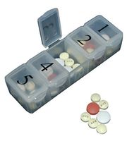 e-Pill Compact 5 DOSES Pillbox - Organize and Dispense All Your Pills up to Five Times per Day