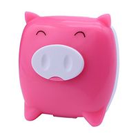 Contact Lens Case 2Pcs Cute Pig Cartoon Lens Box Contact Lenses Box (Rose Red)