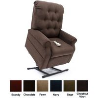 Mega Motion Lift Chair Easy Comfort Recliner LC-200 3 Position Rising Electric Power Chaise Lounger - Chocolate Brown Color Fabric + Inside the Home Delivery, Setup and Box Removal