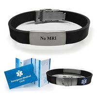 "NO MRI" Sport/Slim Medical Alert ID Bracelet for Men and Women