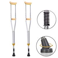 TLANG WALKER Lightweight Aluminum Alloy Underarm Cane Retractable Height Adjustable Anti-Skid Shock Cane Walking Aid for The Elderly 1 Pair (Size : 134~154cm)