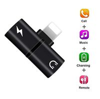 2in 1 Adapter for Apple iPhone Dongle Xs/Xs Max/XR/8/8 Plus/7/7 Plus Headphone Splitter Audio Earphone AUX Charger Compatible for[Music+Charging+Call+Wire Control] Connector Support iOS 13 or Later