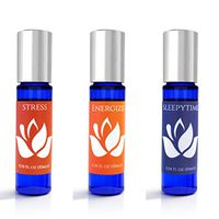 Essential Oil Wellness Pack- Choose from Sleep, Focus, Stress Relief, Vitality and Headache (3PK) Roll on Blends. (Stress Energy Sleeptyime, 10)