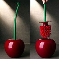 Cherry Shaped Toilet Brush Holder Set Bathroom Cleaning Kit Cleaner Creative Lovely Lavatory Brush Toilet Cleaning