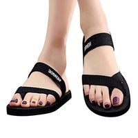 Amlaiworld Summer Women Sandals Non-Slip Flip Flops Sandals Flat Beach Slippers Shoes Black