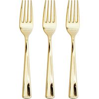 Club Pack of 288 Metallic Gold Solid Forks 7.25"