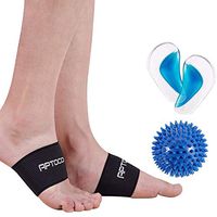 Aptoco Arch Support Sleeve Kit-2 Plantar Fasciitis Braces Guaranteed,1 Spiky Massage Ball,1 Gel Arch Support Cushion for Men & Women,Foot Care, Heel Spurs, Feet Pain, Flat Arches (Size L)