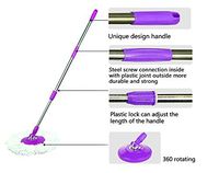 Eco Alpine Stainless Steel Universal Mop Rod + 1 Refill (Purple)