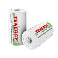 1 Card: 2 pcs Tenergy Centura D Size Low Self-Discharge (LSD) NiMH Rechargeable Batteries 8000mAh