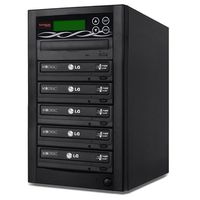 BestDuplicator 5 Target (1 to 5) 24X SATA DVD Duplicator Built-in LG Burner DVD Burner (128MB Buffer) + Free Nero 10 Multimedia Suite Essentials CD/DVD Burner Software - Professional DVD CD Duplication Copier Machine