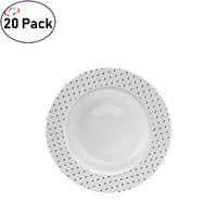 TigerChef 12 Ounce Silver Heavy Duty Plastic Burst Collection Designed Dinnerware Soup Bowls Disposable Recyclable Reusable Heavyweight Lunch Dinner BPA Free Pack Of 20 (12 Oz. Bowls, Silver)