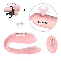 Playful and Cute U-Shaped Wearable 8 Frequency Vibration and 6 Sucking Flirting Mode Options, intimately Enjoy Couple Toys Satisfaction and Fun Experience, Waterproof and Rechargeable