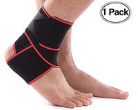 LOKEP Ankle Brace Breathable Ankle Support Adjustable Ankle Stabilizer with Compression Wrap Support, Suitable for Men & Women, Sports -One Size Fits All (red)