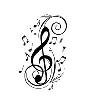 Treble clef music notes Vinyl Decal Sticker (BLACK)