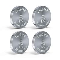 3.7V Rechargeable Cell Li-ion Button Battery 120mAh LIR2450 UL Certified for Bluetooth Earphone Light Game Controllers