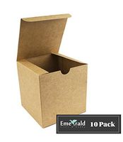 Premium Kraft Gift Boxes, Eco Favor Cardboard Box with Lid, Pack of 10 (4" x 4" x 4")