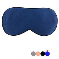 Eye Mask for Sleeping,Natural Pure Silk Eye Mask Blindfold,Soft Comfortable Adjustable Elastic Strap -Smooth Eye Cover Eyeshade for Travel and Nap Slumber (Navy Blue)