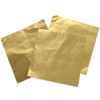 NUOBESTY Chocolate Candy Wrappers Aluminium DIY Foil Biscuits Wrappers Gift Packaging Paper for Birthday Bath Bombs - 100pcs, Golden