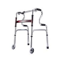 Walker Frame, Aluminum Alloy Seniors Height Adjustable Lightweight Walker Rotating Wheel Walking