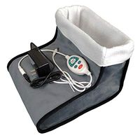 ZXGFA Electronic Foot Warmer, Warm Feet Heating Shoes with Remote Control Temperature Adjustable and Washable Foot Heater Heating Pad Cushion,Brown