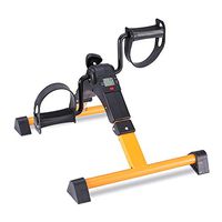 Folding Exercise Bike Portable Pedal Exerciser with Electronic Display and Adjustable Resistance,Yellow